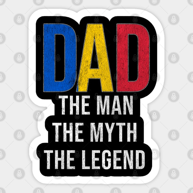 Chadian Dad The Man The Myth The Legend - Gift for Chadian Dad With Roots From Chadian Sticker by Country Flags